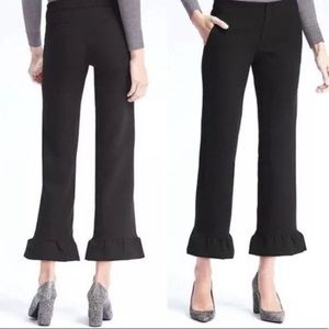 Banana Republic - Logan crop pants ruffle bottom